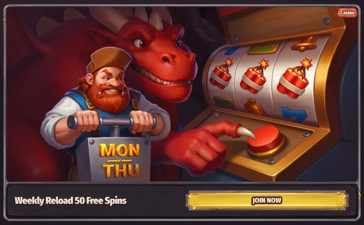 Dragonia Casino – εβδομαδιαία 50 free spins προσφορά Δευτέρα-Πέμπτη